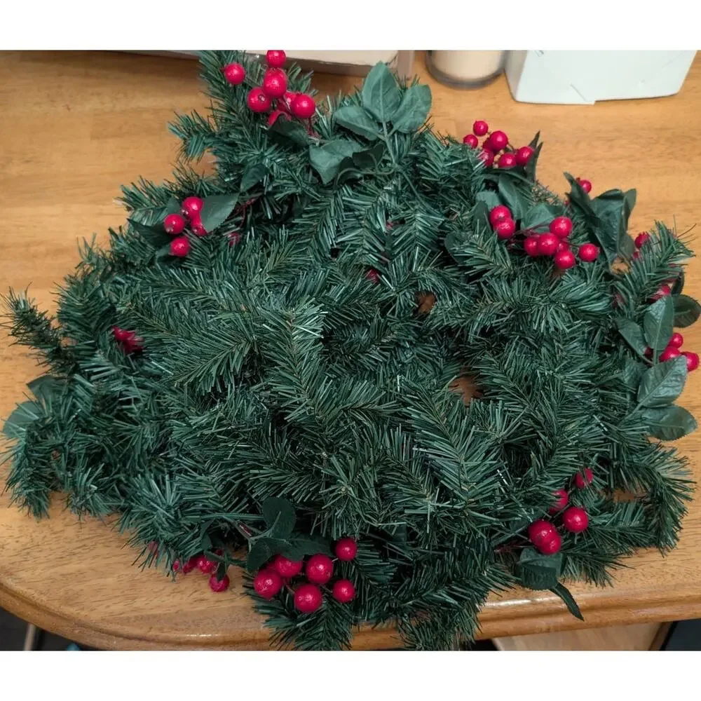 7.5 Feet Garland- Berry, Leaves, Fir Christmas Home Decor